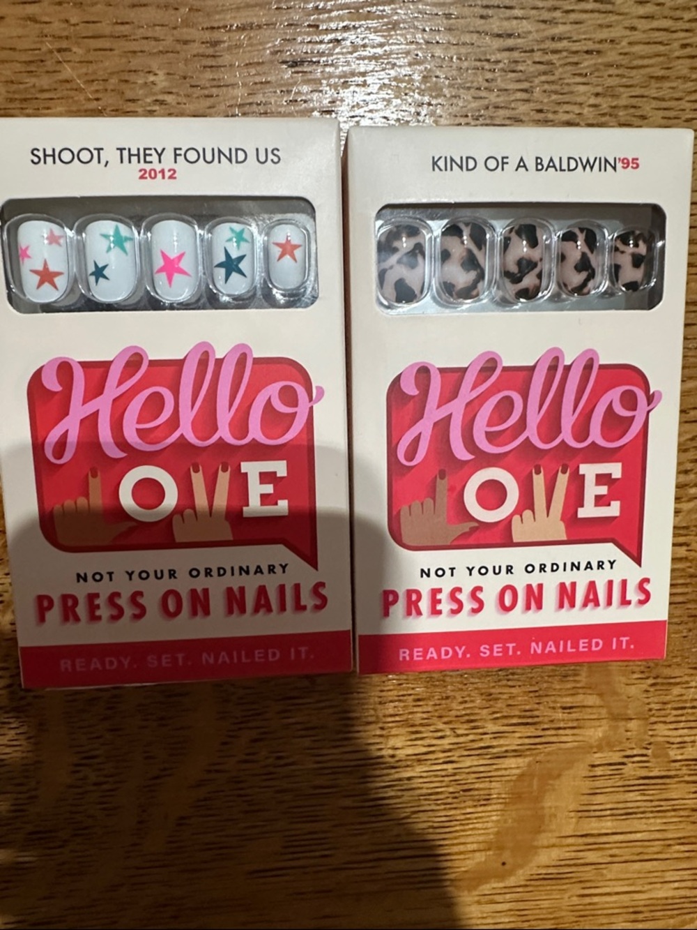Hello Love Press-On Nails - Star White & Leopard Pink Sets